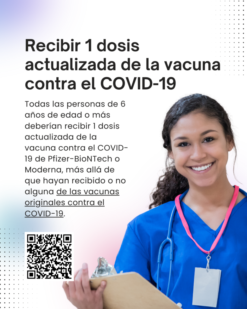 Recibir 1 dosis actualizada de la vacuna contra el COVID-19